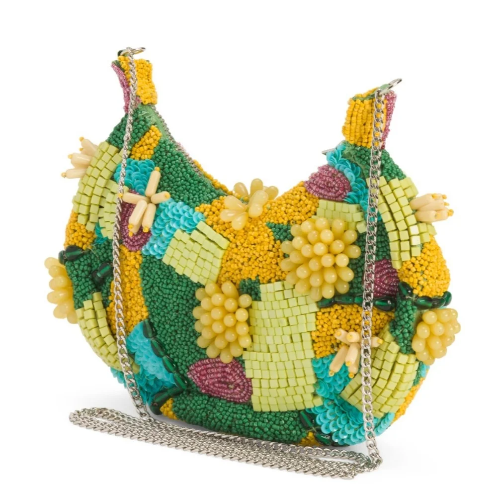 Vibrant Beaded Hobo Bag